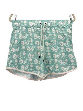 Rabbit Womens Medium Shorts Cali Vibes Run Shorts Lined Seashell Light Blue